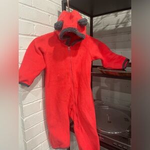 Columbia Neon Coral fleece bunting - unisex size 12-18 months
